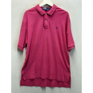 Polo by Ralph Lauren Men's Size Large Pink Fushia Cotton Short Sleeve Polo Shirt